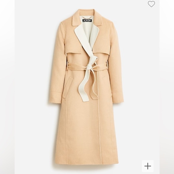 J crew natural sand Harriet trench coat in double-faced blend - Picture 5 of 6